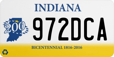 IN license plate 972DCA