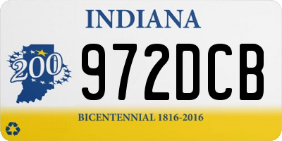 IN license plate 972DCB