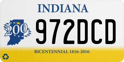 IN license plate 972DCD