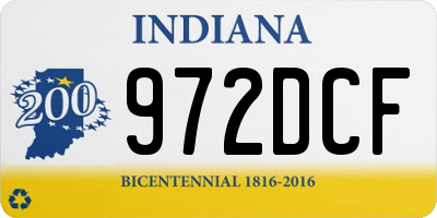 IN license plate 972DCF