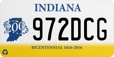 IN license plate 972DCG