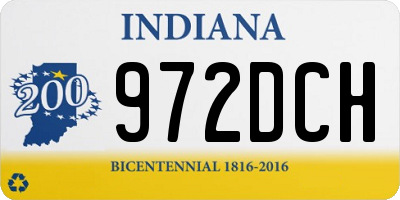 IN license plate 972DCH