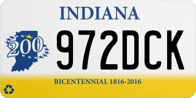 IN license plate 972DCK