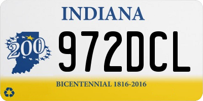 IN license plate 972DCL