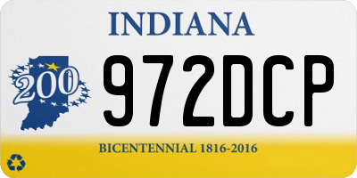 IN license plate 972DCP