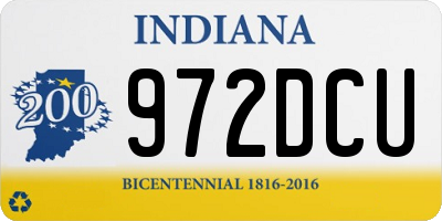 IN license plate 972DCU