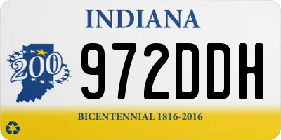 IN license plate 972DDH