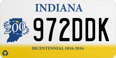 IN license plate 972DDK