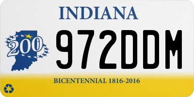 IN license plate 972DDM