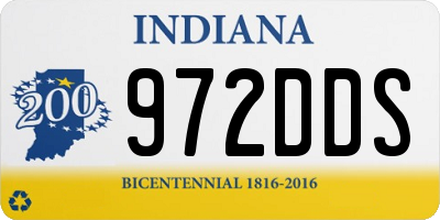 IN license plate 972DDS