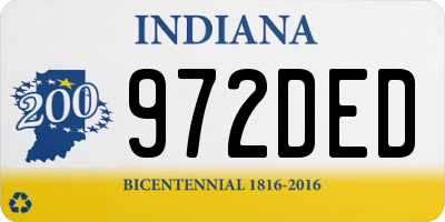 IN license plate 972DED