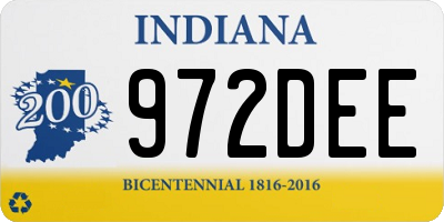 IN license plate 972DEE