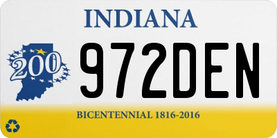 IN license plate 972DEN