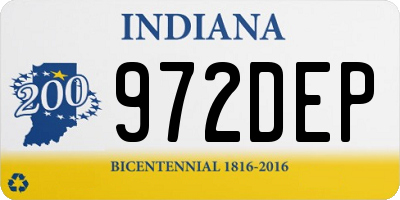 IN license plate 972DEP