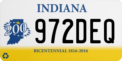 IN license plate 972DEQ