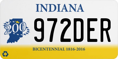 IN license plate 972DER