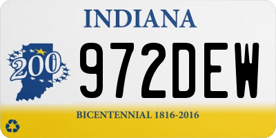 IN license plate 972DEW