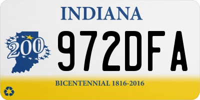 IN license plate 972DFA