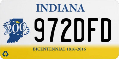 IN license plate 972DFD