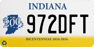 IN license plate 972DFT