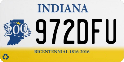 IN license plate 972DFU