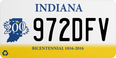 IN license plate 972DFV