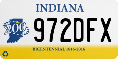 IN license plate 972DFX