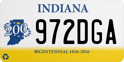 IN license plate 972DGA