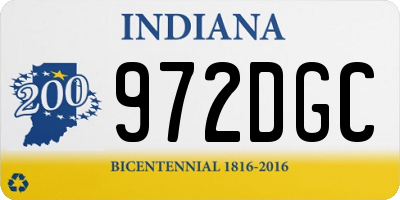 IN license plate 972DGC