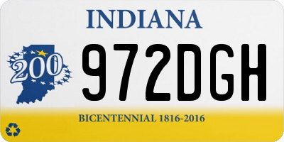 IN license plate 972DGH