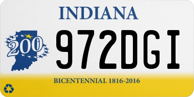 IN license plate 972DGI