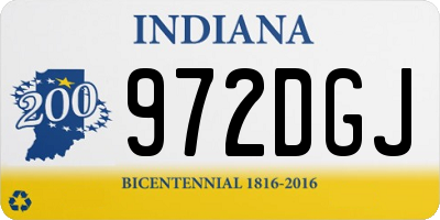 IN license plate 972DGJ