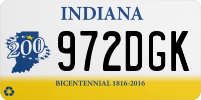 IN license plate 972DGK
