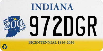 IN license plate 972DGR