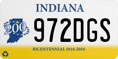 IN license plate 972DGS
