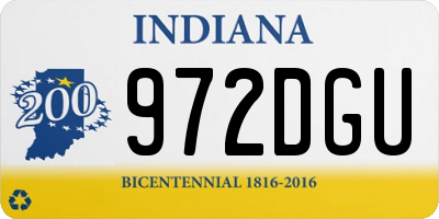 IN license plate 972DGU