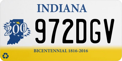 IN license plate 972DGV