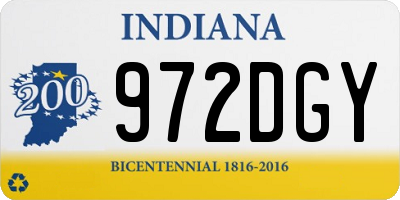 IN license plate 972DGY