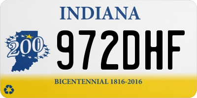 IN license plate 972DHF