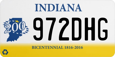 IN license plate 972DHG