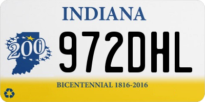 IN license plate 972DHL