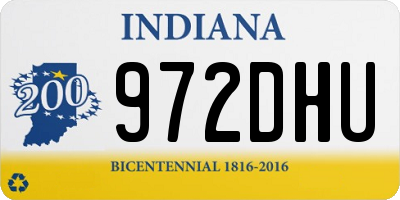 IN license plate 972DHU