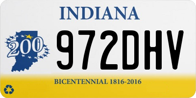 IN license plate 972DHV