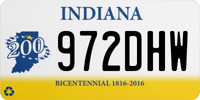 IN license plate 972DHW