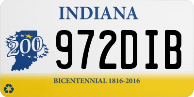 IN license plate 972DIB