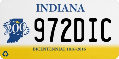 IN license plate 972DIC