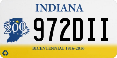 IN license plate 972DII