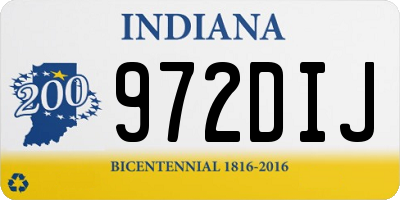 IN license plate 972DIJ