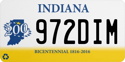 IN license plate 972DIM