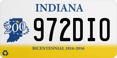 IN license plate 972DIO